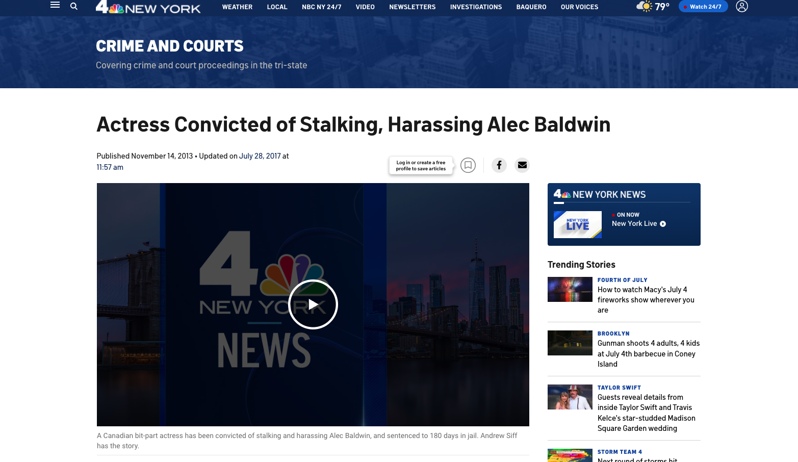 NBC 4 New York - Actress convicted of stalking, harassing Alec Baldwin