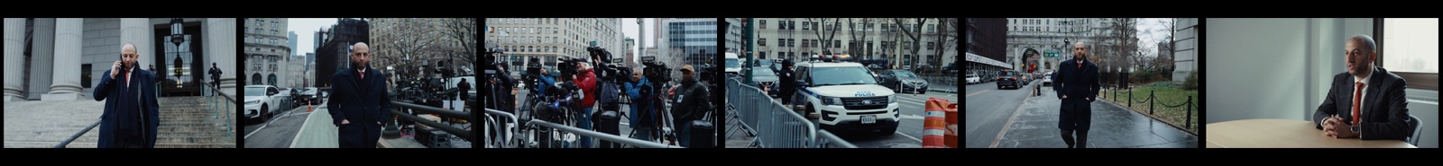 Contact sheet - six frames from the firm film