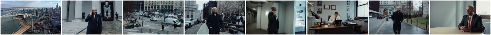 One day on the record - eight frames: the bridges, the steps, the office, the arch