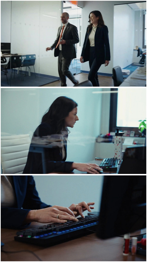 The office, at work - three frames