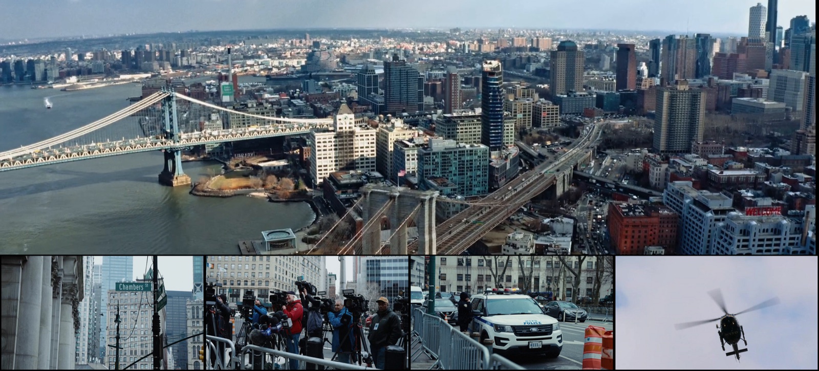 New York from above - the bridges, the press line, the beat